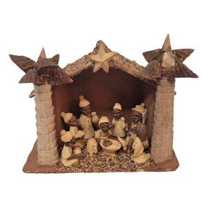 Colesburg Palm House Kapok Wood Hand Crafted Nativity By The Holiday Aisle Flaw